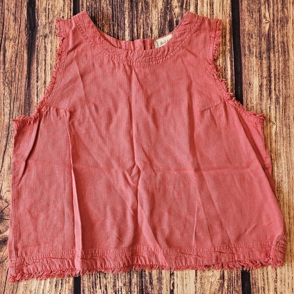 ALTAR'D STATE Briar Button Back Tank Women's Large Frayed Edge Top Shirt - Picture 3 of 8